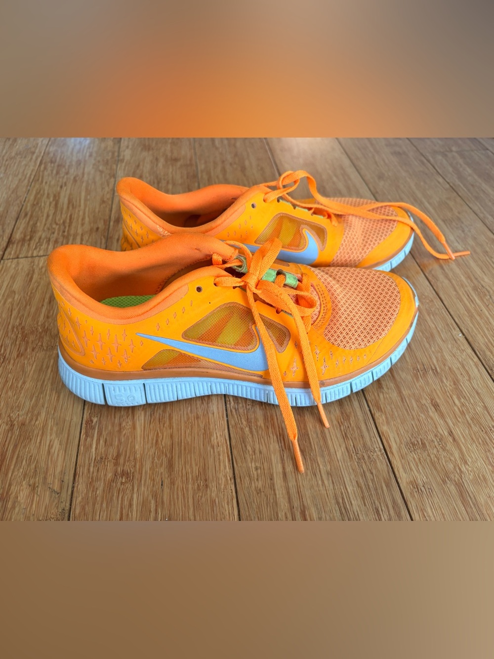 Nike Orange Women's Running Sneakers with White Accents
